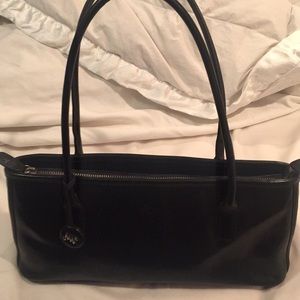 Black Leather Monsac Purse